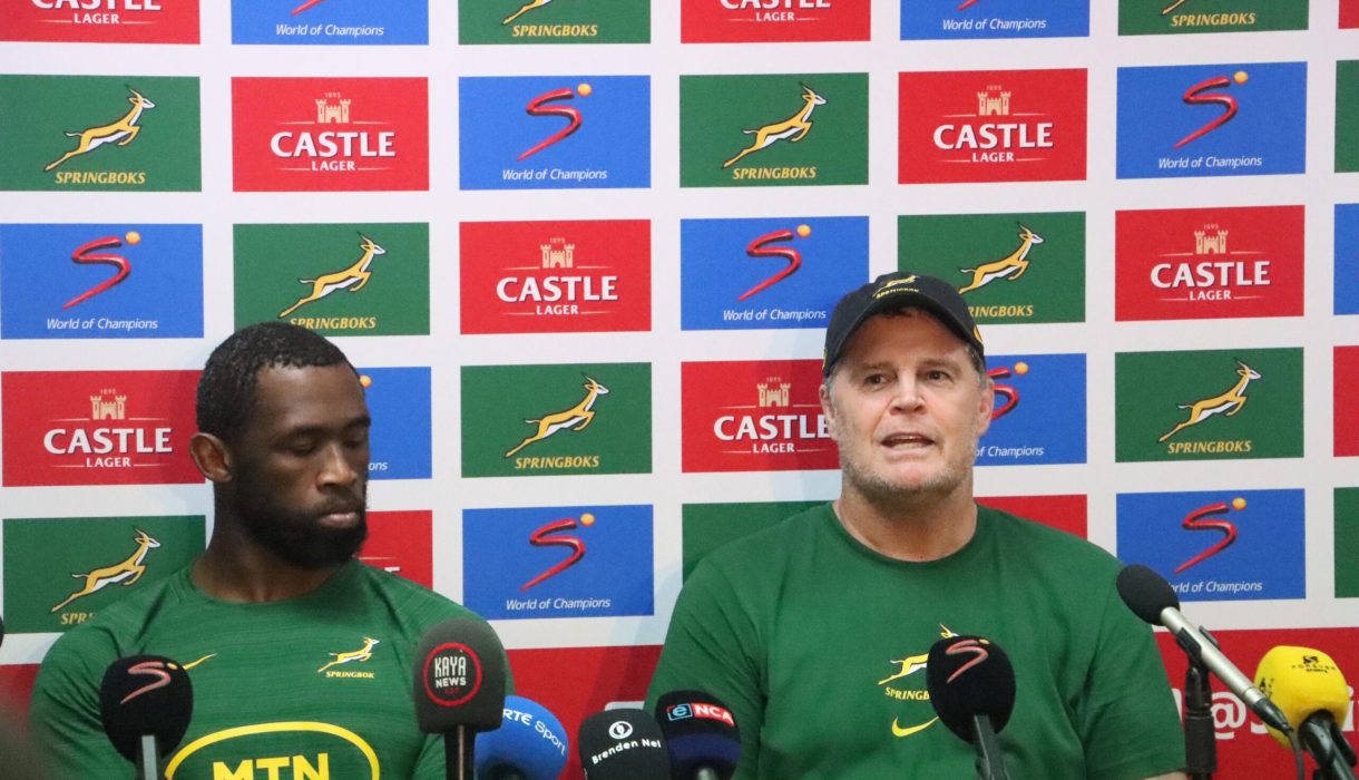 Bok coach Rassie Erasmus with captain Siya Kolisi