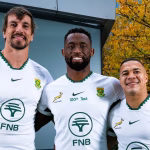 Eben Etzebeth, Siya Kolisi and Cheslin Kolbe on his 100th appearance