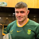 Malcolm Marx holding World Player of the year award