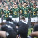 Springbok line up against All Blacks